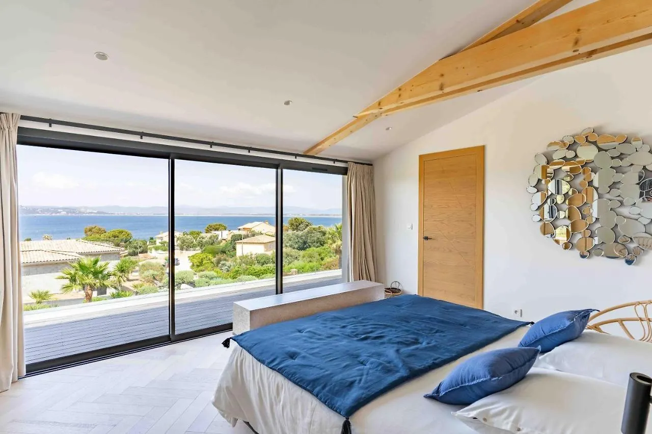 Villa Palma Giens - Vue Mer Panoramique -Piscine Chauffee Mai A Septembre- 4 Chambres -Garage Hyères Frankrig